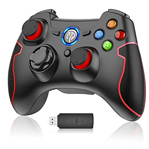 PS3 Dualshock Gaming Controller, EasySMX Wireless 2.4G Gamepads with Vibration Fire Button Range up to 10m Support PC (Windows XP/7/8/10), Playstation 3, Android, TV Box Portable Gaming Joystick