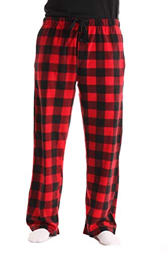 #FollowMe 45902-1A-XXXL Polar Fleece Pajama Pants for Men/Sleepwear/PJs, Red Buffalo Plaid, XXX-Large