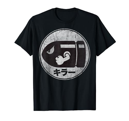 Super Mario Bullet Bill Distressed Kanji Logo T-Shirt