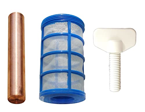Solar Ionizer Replacement Anode/Mineral Electrode Compatible with Floatron - 1 Anode |1 Basket | 1 Wing-Screw