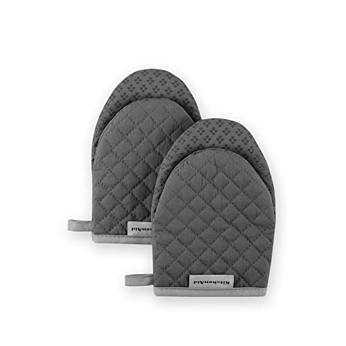 KitchenAid Asteroid Mini Oven Mitt, 5.5'x8', Charcoal Grey 2 Count