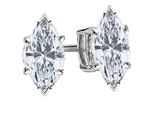 2 Carat 14K White Gold IGI Certified LAB-GROWN Marquise Cut Diamond Earrings 4 Prong Screw Back Ultra Premium Collection (E-F Color, SI1-SI2 Clarity)