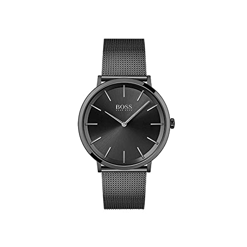 BOSS Men's Quartz Watch with Stainless Steel Strap, Black, 20 (Model: 1513826)