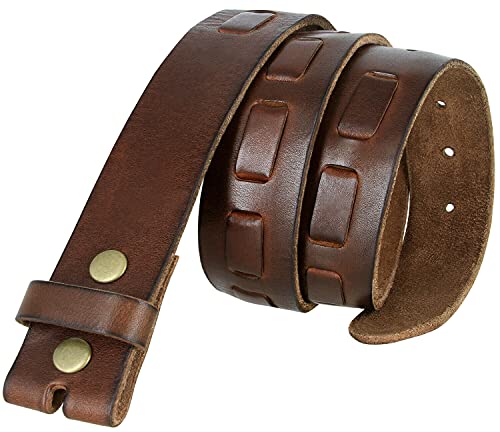 383000 Genuine Full Grain Overlapped Leather Belt Strap 1-1/2'(38mm) Wide (Brown, 38)