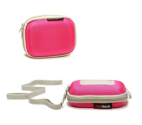 Navitech Pink Hard Protective Earphone/Headphone Case Compatible with The Skullcandy Ink'd 2.0 in-Ear Headphones with in-Line Microphone