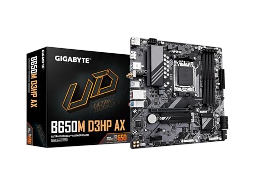 GIGABYTE B650M D3HP AX (rev. 1.0) AM5 LGA 1718 AMD B650 M-ATX DDR5, 2X PCIe 4.0 M.2, PCIe 4.0, USB 3.2 Gen2 Type-C, Wi-Fi 6E, 2.5GbE LAN