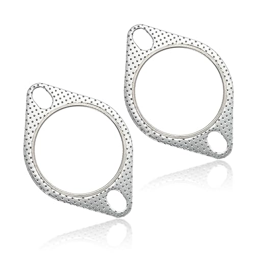 2 PCS Car Exhaust Gasket,2.5' 2-Bolt Exhaust Flange Gasket Replacement OEM#120-06310-0002,Standard Exhaust Manifold Gasket Car Accessories Made of High Temp Gasket Material(2.5inch)