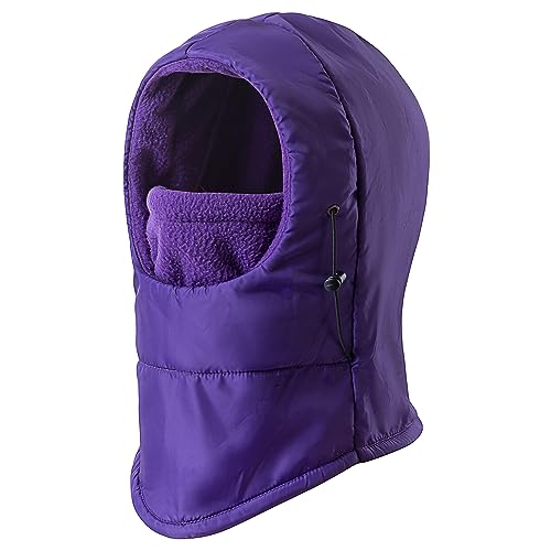 REDESS Winter Windproof Hat, Unisex Children Waterproof Balaclava, Ski Mask with Warm Fleece Face Cover for Girl&Boy Purple