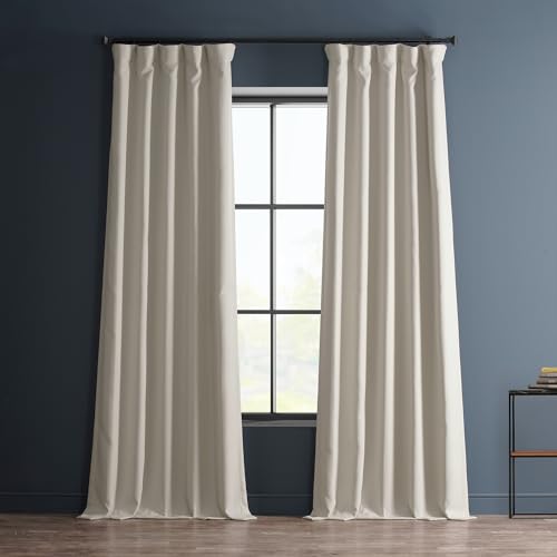 HPD Half Price Drapes Faux Linen Room Darkening Curtains - 96 Inches Long Luxury Linen Curtains for Bedroom & Living Room (1 Panel), 50W X 96L, Birch