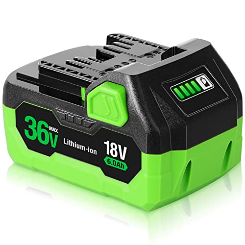 TenHutt 【Upgrade】 18V/36V 6000mAh Lithium-ion Replacement Battery for Metabo HPT MultiVolt Battery Compatible with Slide Style 371751M 371751M Li-ion Battery