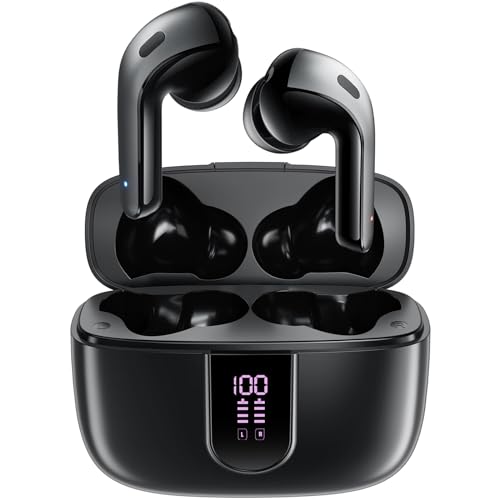 HYIEAR Wireless Earbuds, Bluetooth Earbuds V5.3, 45H Playtime, LED Display, Bluetooth Headphones with Mic, Touch Control, IPX5 Waterproof