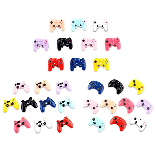 RMAPLES 30 PCS Resin Charms for Slime Phone Case Cute Slime Charms Cartoons Video Game Controller Flatback Charms Bulk for Scrapbooking Embellishments DIY 10 Colors