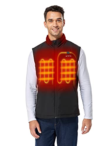 ORORO Men's Heated Golf Vest with Zip-off Sleeves, Lightweight Heated Jacket for Golf with Battery Pack (Black, L)
