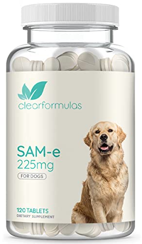 ClearFormulas Sam-e for Dogs, S-Adenosyl-L-Methionine, 225mg 120 Chewable Tablets, Natural Hepatic Liver Health Support