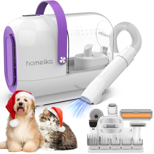 Homeika Dog Grooming Kit & Vacuum, 3L Pet Grooming Vacuum 99% Pet Hair Suction, 7 Pet Grooming Tools, 5 Combs, Quiet Pet Vacuum Groomer with Hair Roller, Massage Nozzle for Shedding Dogs, Cats