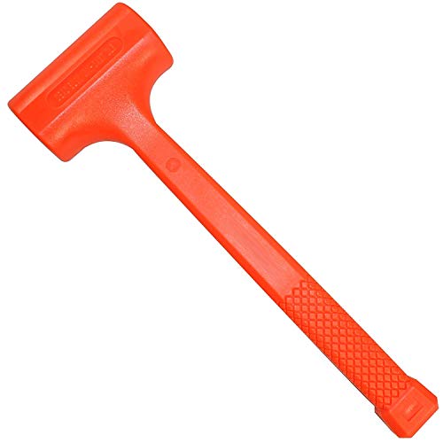 Edward Tools Dead Blow Hammer 2 LB - Mallet Blow Hammer Steel Shot Head for No Rebound - High Impact Orange Poly Cover to Prevent Marking Surface -