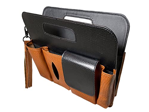 SMART CARRY Purse Organizer Insert with Handles, Handbag & Tote Shaper, Made in USA, VEGAN Leather, ORGANIZER/WALLET