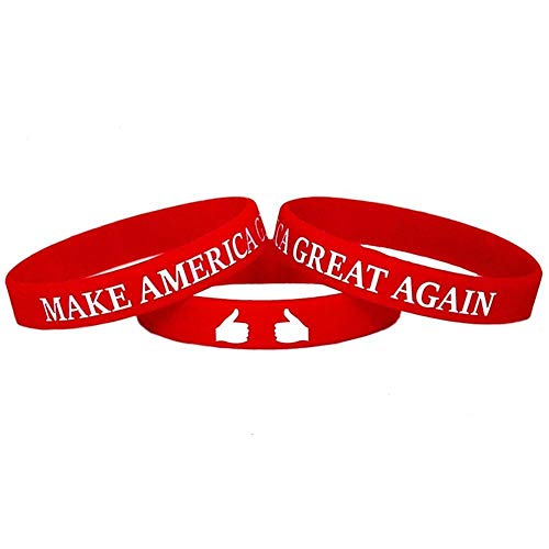 Punching Bag Trump 2020 Silicone Wristbands - Red Stretchy Bands, One Size Fits All - “Make America Great Again” Silicone Bracelets - MAGA Gear