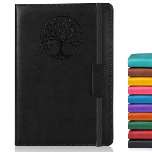 Biuwory Lined Journal Notebook for Women Men,256 Pages A5 Hardcover Leather Journals for Writing,Travel,Business,Work & School,College Ruled Notebooks for Note Taking, Diary Notepad 5.7'×8.3'