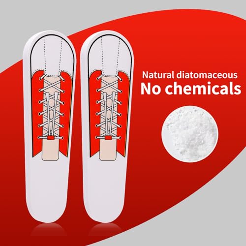 Diatomaceous Earth Footwear Odor Remover Inserts,Natural Diatom Shoe Deodorizer, Fall/Winter Boots/Work Shoes Dryer. Sneakers Odor Eliminator.Lockers And Closets Air Freshener(2-Pack)(Red)