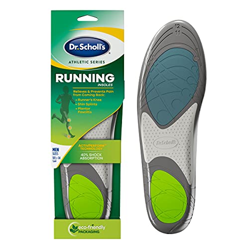 Dr. Scholl’s Running Insoles // Reduce Shock and Prevent Common Running Injuries: Runner's Knee, Plantar Fasciitis and Shin Splints, Men's 7.5-10