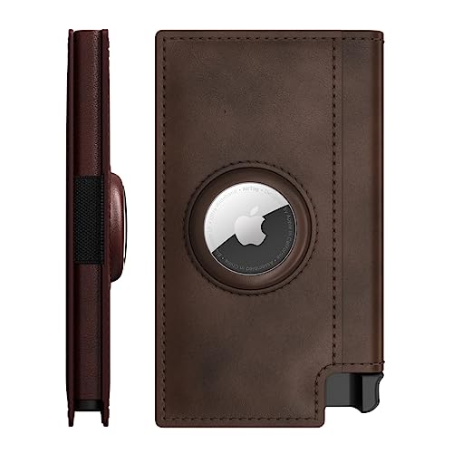 Ekster Parliament AirTag Wallet | Smart Wallets for Men | Apple Air Tag Wallet with RFID Blocking Protective Layer | Slim & Minimalist Money Holder w/Push Button for Quick Card Access (Classic Brown)