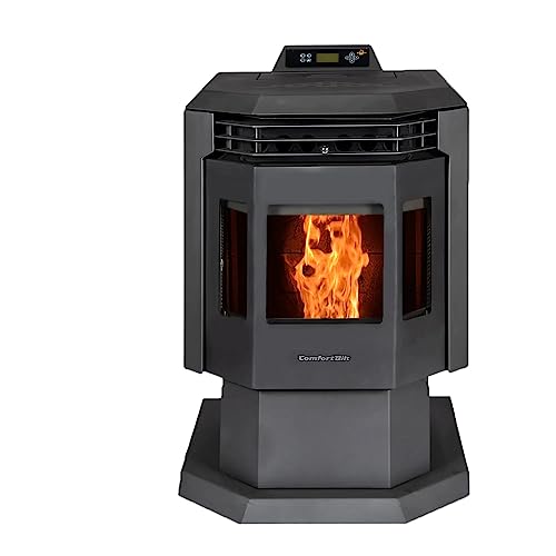 Comfortbilt HP21 Pedestal Wood Pellet Stove Black EPA Certified Heats 2,400 ft² 40 lb. Hopper