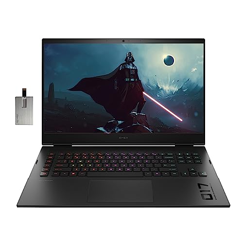 HP OMEN 17.3' 165Hz Gaming Laptop, Intel 12th Core i7-12700H, 32GB DDR5 RAM, 2TB PCIe SSD, NVIDIA GeForce RTX 3070Ti, RGB Backlit Keyboard, Windows 11, Shadow Black, 32GB Hotface USB Card