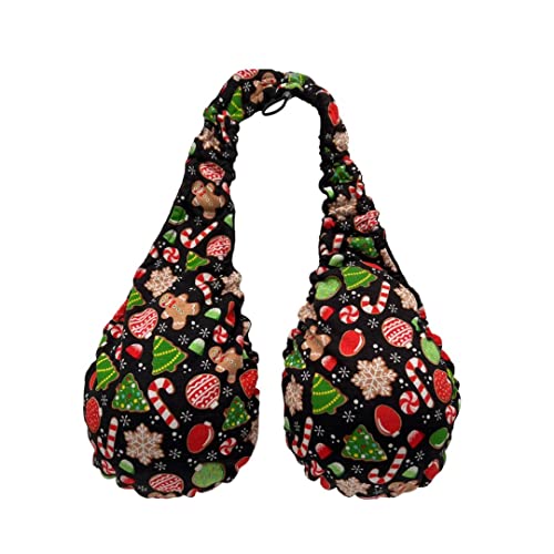 Ta-Ta Towel- Basic Cotton Lounge Bra - Bath Towel wrap, Robe for Your Ta-Ta's (Small, Christmas Cookies)