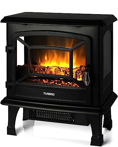 TURBRO Suburbs 20 in. Electric Fireplace Infrared Heater with Crackling Sound, Freestanding Fireplace Stove with Realistic Flame Effect, CSA Certified, Overheating Protection, Easy to Assemble, 1400W