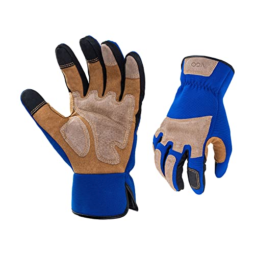 Vgo... Garden Gloves Puncture Proof Anti Thorn, Work Gloves in Leather for Yard Planting Digger Warehouse