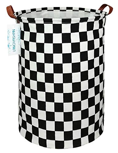 LANGYASHAN Laundry Basket Canvas Fabric Collapsible Organizer Basket for Storage Bin Toy Bins Gift Baskets Bedroom Clothes Children Nursery Hamper (Racing flag)