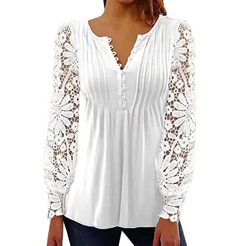 Long Sleeve Cropped Womans Long Home Encanto Thanksgiving Day Printed Crop Comfort Soft Split Neck Polyester Frilly Tunic Female White