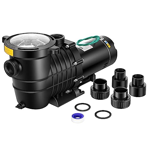VIVOHOME 2.0 HP 6800 GPH Powerful Copper Motor Self Primming Dual Voltage in/Above Ground Swimming Pool Pump 1.5' & 2.0'' Inlet Energy Saving w/Strainer Basket