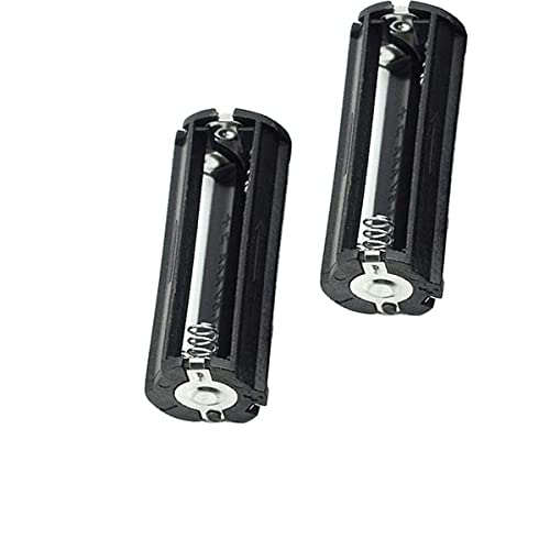 Lagogia 3 x 1.5V AAA Cylindrical Battery Protective Cove Bracket for Flashlight Torch, Pack of 2, Black (Flat Head Black)