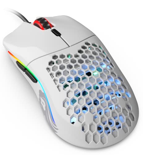 Glorious Gaming Model O- (Minus) Compact Wired Gaming Mouse - 58g Superlight Honeycomb Design, RGB, Pixart 3360 Sensor, Ambidextrous, Omron Switches - Glossy White