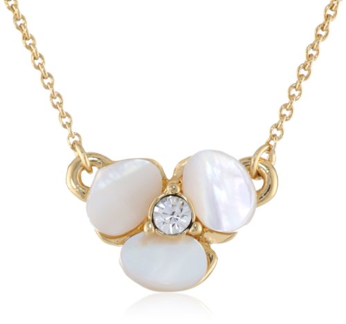 kate spade new york 'Disco Pansy' Brass Mini Pendant Necklace, 16'