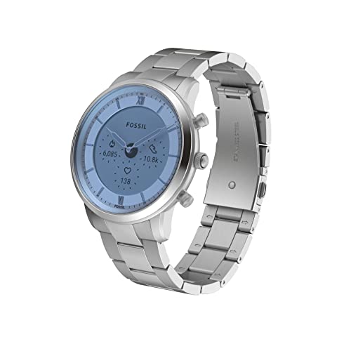 Fossil Men's Neutra Gen 6 Hybrid 44mm Stainless Steel Smart Watch, Color: Silver (Model: FTW7072)