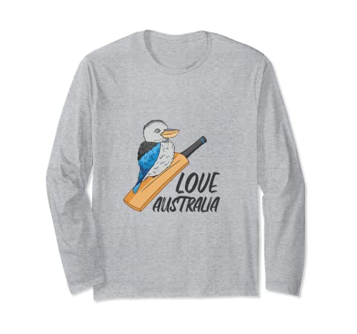 Great Australia Kookaburra Cricket Bat Bird Design Long Sleeve T-Shirt