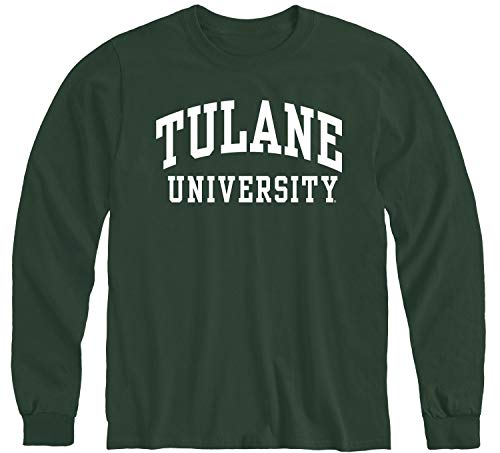 Barnesmith Tulane University Green Wave Long Sleeve Adult Unisex T-Shirt, Classic, Hunter Green, XX-Large