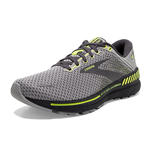 Brooks Men's Adrenaline GTS 22 Supportive Running Shoe - Grey/Pearl/Nightlife - 11 Medium