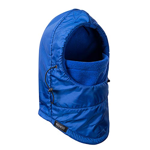REDESS Winter Windproof Hat, Unisex Children Heavyweight Balaclava, Ski Mask with Thick Warm Fleece Face Cover Pure Blue