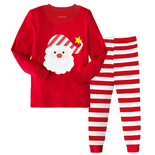 Tphon Girls Christmas Pajamas Toddler Boy Kids Holiday Pajamas Set Santa PJS Winter Sleepwear Children Clothes(7Y, Red)