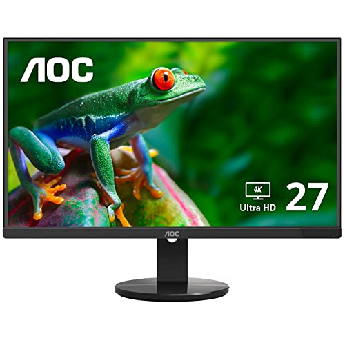 AOC U2790VQ 27' 4K 3840x2160 UHD Frameless Monitor, IPS, 5ms, 1 Billion+ Colors, 108% sRGB, VESA, Black
