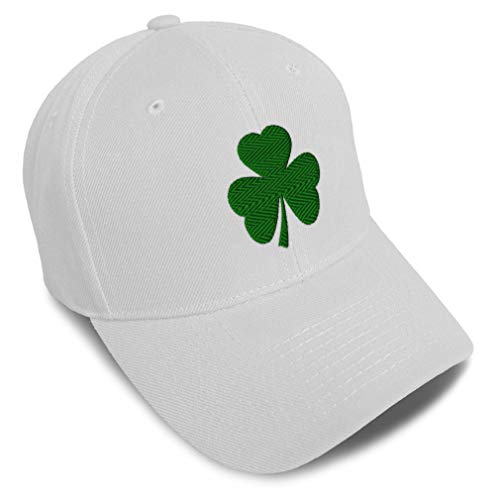 Speedy Pros Baseball Cap Shamrock Irish Embroidery Acrylic Dad Hats for Men & Women Strap Closure White Design Only