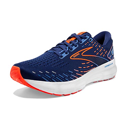 Brooks Glycerin 20 Imported Sneakers for Men - Durable, Flexible, Plush, and Breathable Synthetic Upper Footwear Blue Depths/Palace Blue/Orange 13 EE - Wide