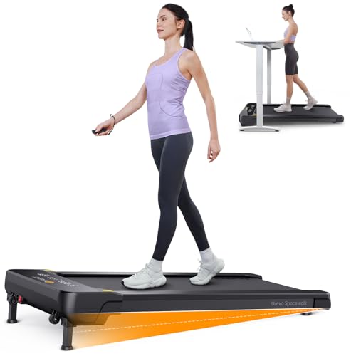 UREVO Walking Pad, Under Desk Treadmill for Home Office, Portable Walking Treadmill with Remote Control, LED Display