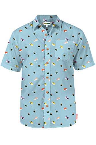 Tipsy Elves Men's Vacation Sushi Hawaiian Shirt Size Large