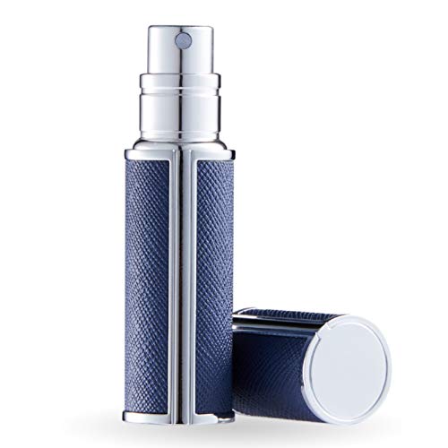 UULANFA Refillable Perfume Bottle Atomizer for Travel,Portable Easy Refillable Perfume Spray Pump Empty Bottle for men and women with Mini Pocket Size 5ml (SU.S-DeepBlue)