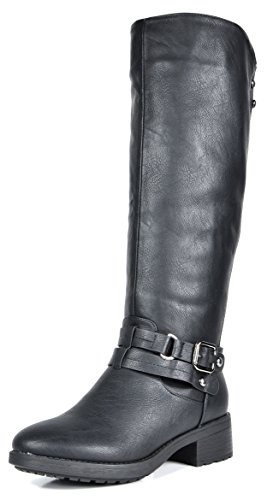 DREAM PAIRS Women's Uncle Black Knee High Motorcycle Riding Winter Boots Size 8 M US